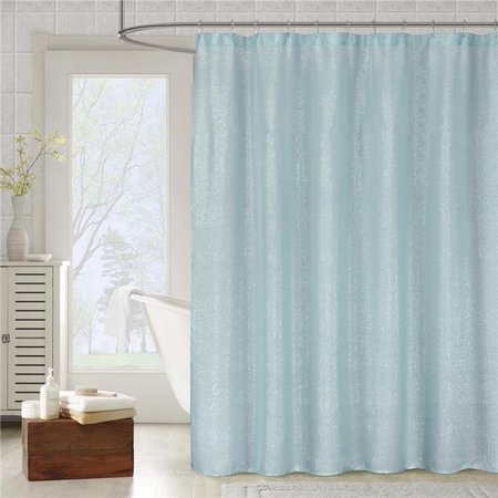 DUCK RIVER TEXTILE Kensie META 10191D=12 Fabric Shower Curtain Liner - Metallic Textured - 70"W x 72"L - Blue META 10191D=12